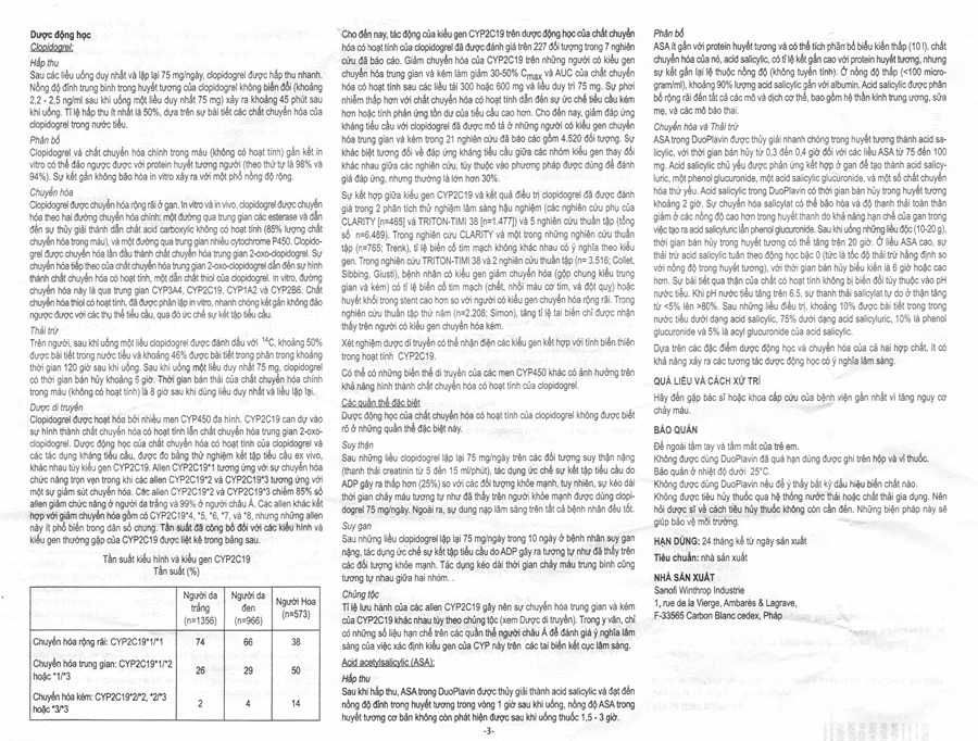 DuoPlavin 75mg/100mg phòng và trị huyết khối (3 vỉ x 10 viên) - 5